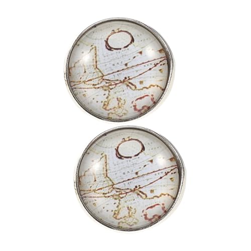 TOVINANNA 1 Paar Retro Weltkarte Manschettenknöpfe für Herren Stilvolle Französische Hemdmanschettenknöpfe Accessoire für Anzüge Hochzeiten Formelle Anlässe Robustem Gefertigt Elegant von TOVINANNA