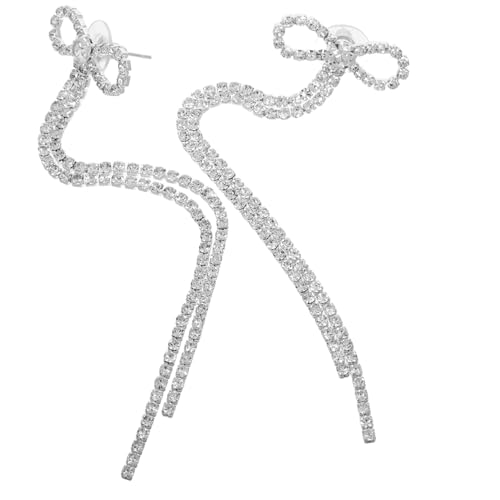 TOVINANNA 1 Paar Schicke Quastenohrringe für Frauen Schleifenohrringe Funkelnde Hänger für Partys Vielseitig Leicht für Täglichen Gebrauch Besondere Anlässe von TOVINANNA