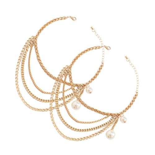 TOVINANNA Stilvolle Fußkette für Damen Metall Fußkettchen mit Troddeln Verstellbare Schuhkette für Stiefel Fußschmuck für Partys und Reisen von TOVINANNA