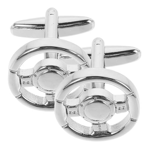 TOVINANNA 1 Paar Steering Wheel Cufflinks für Herren Manschettenknöpfe im Automotiv Stil Langlebig und Farbbeständig für Hochzeiten und Formelle Anlässe Französisches Design von TOVINANNA