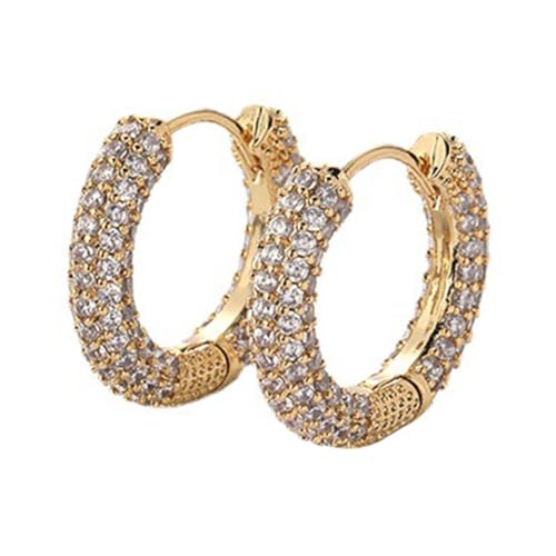 TOVINANNA 1 Paar Vintage Kupfer Ohrringe mit Zirkonia für Damen Stilvolle Creolen im Boho Design für Alltag und Besondere Anlässe von TOVINANNA