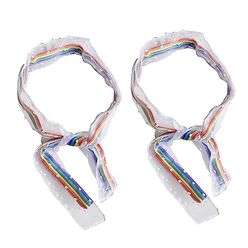 TOVINANNA 2er-pack Regenbogen-haarspangen – Kopfschmuck Aus Netzstoff Mit Spitze Stilvoll Für Frauen Für Den Alltag Und Besondere Anlässe von TOVINANNA