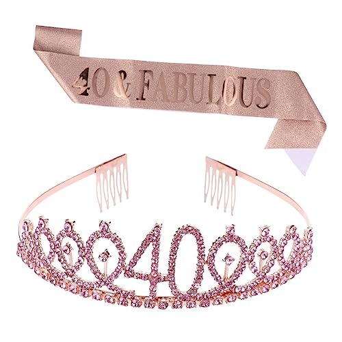 TOVINANNA 1satz Teiliges Geburtstagskrone Und Schärpe Roségold Festliche Dekoration Für Geburtstag Schöne Und Kreative Party-accessoires Für Unvergessliche Feiern von TOVINANNA