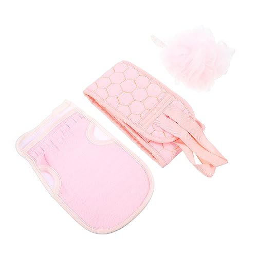 TOVINANNA 1 Satz 3st Handschuh Nach Hinten Ziehen Auto Duschstange Duschreiniger Rückenziehendes Handtuch Handtuchhalter Abzieher Duschpeeling Handschuhe Zum Hautpeeling Bräunen Rosa Schwamm von TOVINANNA