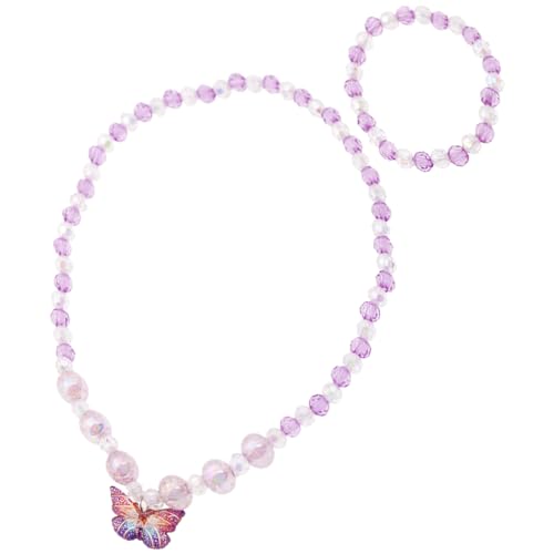 TOVINANNA 1 Satz Buntes Kinderschmuckset für Mädchen Halskette Armband mit Schmetterlingsanhänger für Jährige Perfektes für Geburtstagsfeiern und Anlässe von TOVINANNA