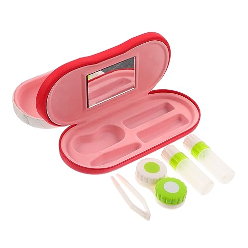 TOVINANNA Kontaktlinsenbehälter Aus Hochwertigem Pu Und Flockstoffmaterial Tragbares Brillenetui Mit Doppellagiger Konstruktion Für Brillen Und Linsen Leicht Und Praktisch Für Haushalt von TOVINANNA