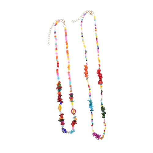 TOVINANNA Doppellagige Perlenkette Mit Steinanhänger Für Frauen Handgefertigte Boho Halskette Modischer Strand-stil Choker Für Mädchen Und Damen von TOVINANNA