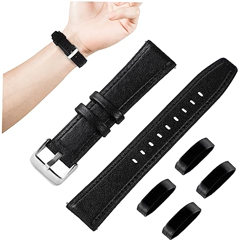 TOVINANNA 1 Satz Hochwertiges Teiliges Uhrenarmband Schwarzes Armband Schwarze Ringe Schnellverschluss Design für Einfachen und für Herren und Damen von TOVINANNA