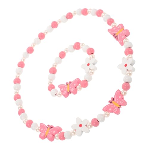 TOVINANNA 1 Satz Schmetterling Schmuckset für Mädchen Halskette und Armband Perlen und Kreatives Kinderschmuckset Lebhaften Farben für Outfit von TOVINANNA