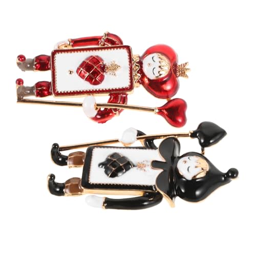 TOVINANNA 1 Satz Soldat Brosche Teilig Rote Und Schwarze Karten Pin Für Kleidung Rucksack Und Weihnachten Vintage Accessoires Für Männer Und Frauen Langlebige Legierung 2 Stück von TOVINANNA