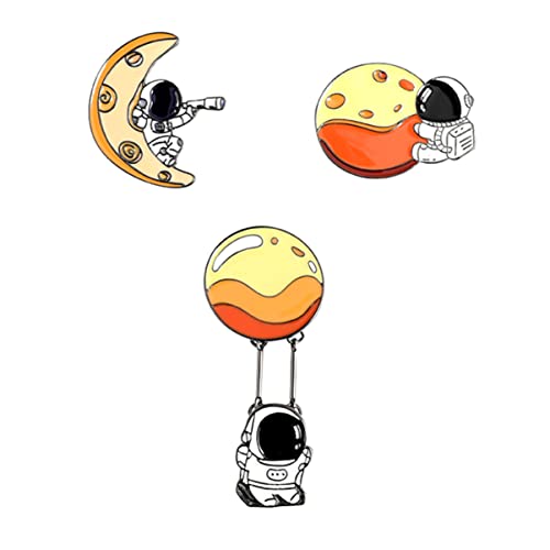 TOVINANNA 3 Stück Tragbare Kawaii Astronaut Broschen Legierungs Broschen für Kleidung Dekorative Abzeichen für Mädchen von TOVINANNA