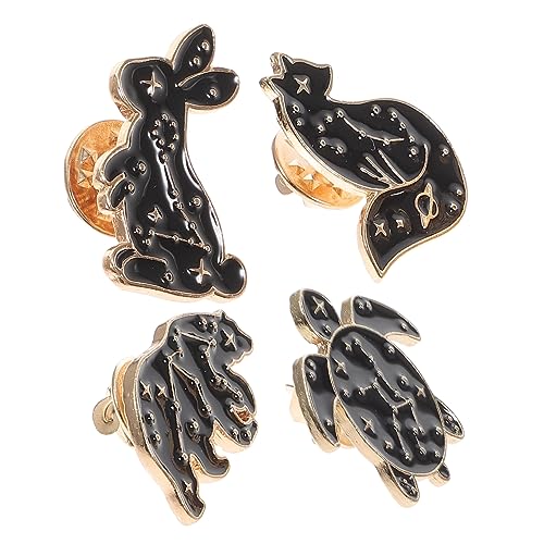 TOVINANNA 4 Stücke Tierbroschen Satz Hasen Schildkröte Fox Broschen Legierung Anstecknadeln für Kleidung Hüte Schals Einzigartige Dekoration für Partys und Anlässe von TOVINANNA