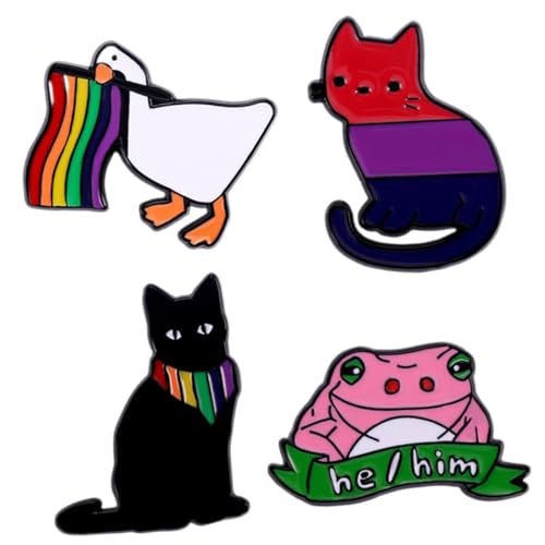 TOVINANNA 1 Satz Teiliges Cartoon Broschen Niedliche Tier Anstecknadeln Dekorative Pins Für Taschen Jacken Und Hüte Für Und Besondere Anlässe 4 Stück von TOVINANNA