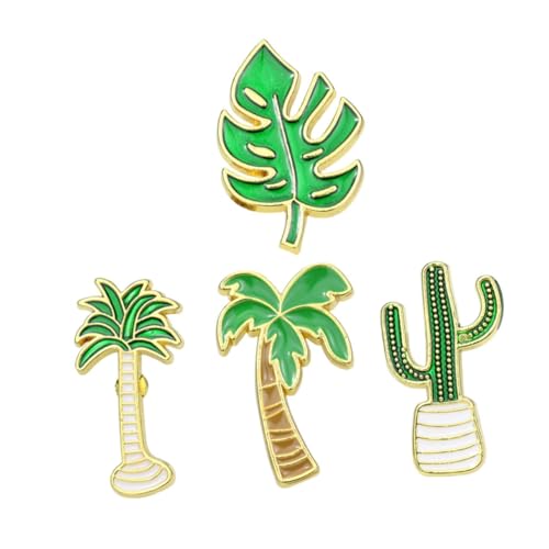 TOVINANNA 1 Satz Teiliges Set Cartoon Pflanzen Broschen Sukkulente Kokospalme Monstera Alloy Anstecknadeln für Damen und Mädchen für Kleidung und Accessoires von TOVINANNA