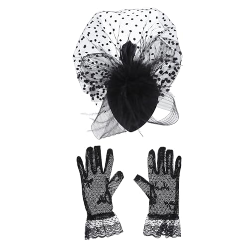 TOVINANNA 1satz Retro Netz-hut Und Handschuh-kit Für Damen Elegantes Haaraccessoire Und Cheongsam- Für Partys Hochzeiten Fotoshootings Und Rollenspiele von TOVINANNA