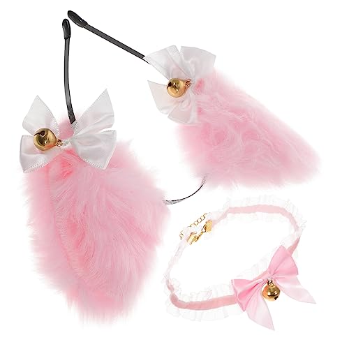 TOVINANNA 1 Set Katzenohren Stirnband Katzenohren Modellierung Stirnbänder Stirnband Requisiten Kopfschmuck Ohr Stirnband Und Halsglocke Cosplay Party Stirnbänder Party Requisiten Mädchen von TOVINANNA