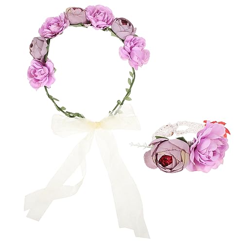 TOVINANNA 1 Set Kranz Stirnband Blumenmädchen Stirnband Hawaiianische Blumenkrone Haarblumen Blumen Stirnband Für Frauen Blumenkrone Für Mädchen Blumen Stirnbänder Ansteckblume von TOVINANNA