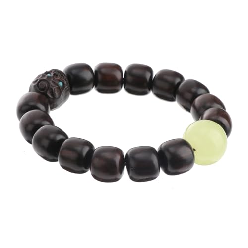 TOVINANNA 1 Stück Armband Holz für Damen und Herren Buddha Gesundheitsarmband mit Glühenden Perlen Perfektes Schmuckstück für Verschiedene Anlässe und Kleidung von TOVINANNA