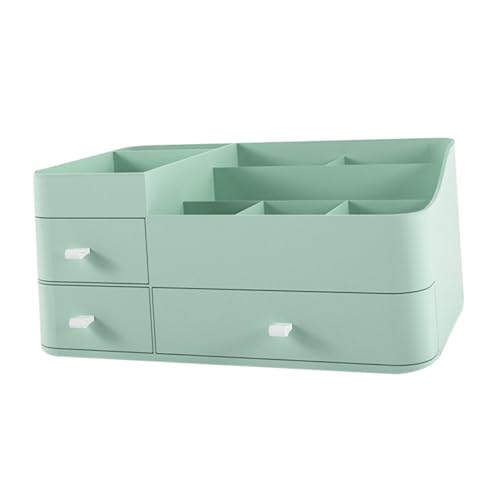 TOVINANNA 1stück Kosmetik Aufbewahrungsbox Mit Schublade Desktop Make-up Organizer Kunststoff Grün Für Lippenstifte Pinsel Und Hautpflegeprodukte Kompakte Für Schminktisch Und Badezimmer von TOVINANNA