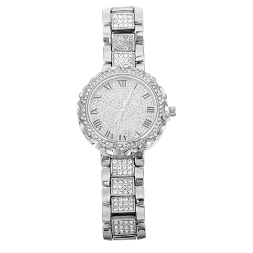 TOVINANNA Damenuhr Strass Armbanduhr Dekorative Uhr Für Studenten Mädchen Analog Silber Mit Glitzerarmband von TOVINANNA