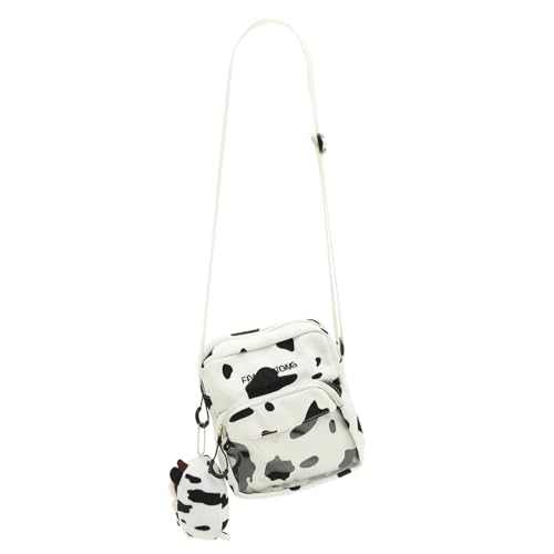 TOVINANNA 1 Stück Kuhmuster Umhängetasche für Damen Niedliche Canvas Crossbody Bag mit Anhänger für Shopping und Alltag Vielseitig Einsetzbar für Reisen und Freizeit Zufällige Farbe TOVINANNA 1 Stück Kuhmuster Umhängetasche für Damen Niedliche Canvas Crossbody Bag mit Anhänger für Shopping und Alltag Vielseitig Einsetzbar für Reisen und Freizeit Zufällige Farbe von TOVINANNA