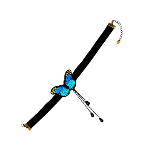 TOVINANNA 1 Stück Kurze Damenhalskette mit Schmetterlingsdesign Modisches Accessoire Blau für Partys und Besondere Anlässe Perfektes für Freundinnen und Sich Selbst von TOVINANNA