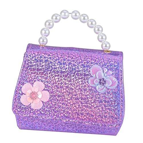 TOVINANNA Mini Umhängetasche Für Junge Mädchen Mit Blumenmuster Abnehmbarer Schultergurt Perlengriff Handtasche Leicht Großes Fassungsvermögen Für Schmuck Und Snacks von TOVINANNA