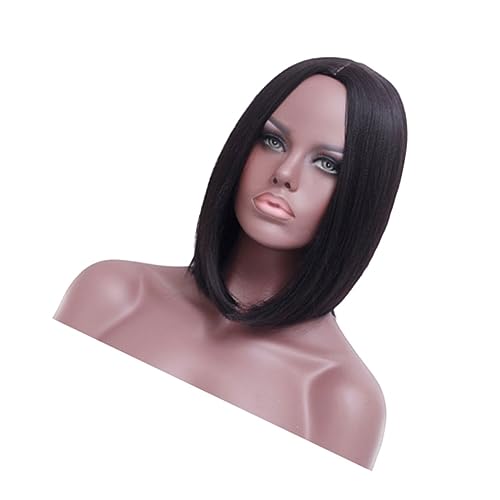 TOVINANNA 1stücke Schwarze Perücke Für Damen Stylische Gerade Kunsthaar-perücke Für Alltag Partys Cosplay Atmungsaktiv Und Hautfreundlich Für Frauen Und Mädchen von TOVINANNA