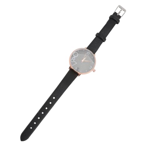 TOVINANNA 1 Stück Quarz Uhr mit Lederarmband Digitale Armbanduhr für Frauen und Langlebige Casual Uhr mit Schließe Schwarz für von TOVINANNA