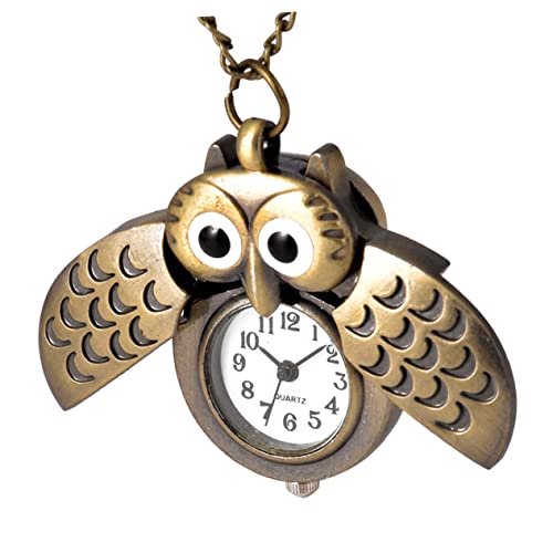 TOVINANNA Eule Taschenuhr Vintage in Eulenform Schöne Eulen Taschenuhr Kreative Dekorative Aus Langlebigen Materialien Für Freunde Und Familie Antikes Messing von TOVINANNA
