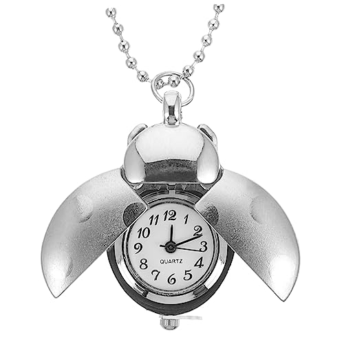 TOVINANNA Vintage Taschenuhr Design Mit Kette Quarz Hängende Uhr Für Unisex Retro Taschenuhr Anhänger Silberfarben Geschenkidee von TOVINANNA