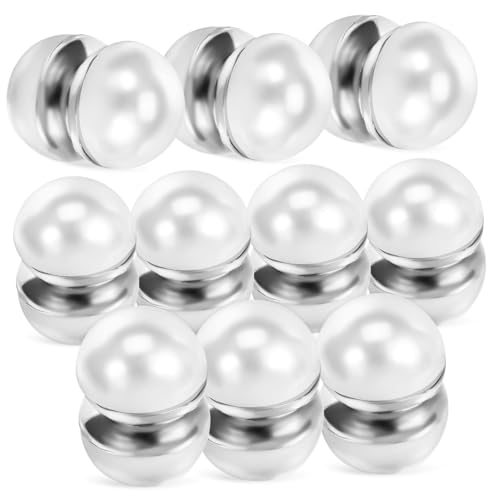 TOVINANNA 10 Paare Hochwertige Magnetische Perlen für Hochzeitskleider Doppelseitige Hijab Magnete Fixieren von Schleiern Schals und Accessoires im Wind von TOVINANNA