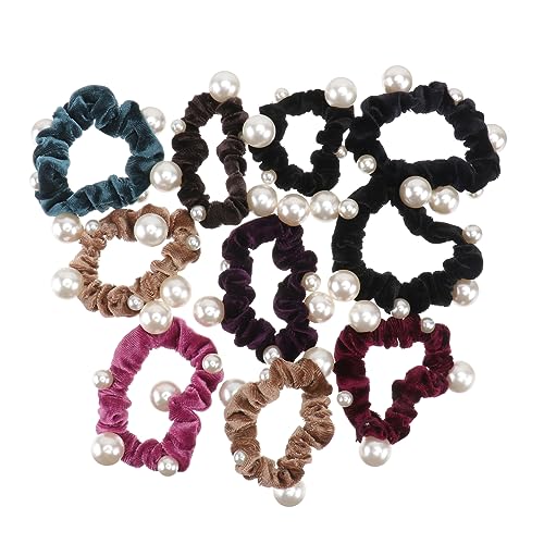 TOVINANNA Elegante 10-teilige Flanell-haarbänder Mit Details Elastische Pferdeschwanzhalter Für Damen Dehnbare Haargummis Für Mädchen Stilvolle Haarseile Für Den Alltag von TOVINANNA