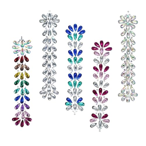 TOVINANNA 10 Stk Haarbohrer-Gesichtsaufkleber make up zubehör schmink zubehör gems Gesichtsschmuck handgemachte Aufkleber Körper-Strass-Aufkleber Gesichtsaufkleber selber machen bilden Acryl von TOVINANNA