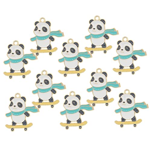 TOVINANNA 10 Stück Panda Anhänger Legierung Süße Schlüsselanhänger für Diy Schmuck Vielseitig Einsetzbar für Schlüsselketten Armbänder und für Kreative Bastelprojekte von TOVINANNA