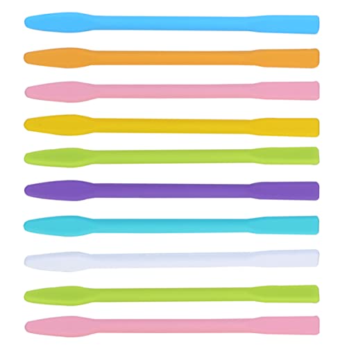 TOVINANNA 10 Stück Silikon Rührstäbe für Gesichtsmaske Hitzebeständig Flexibel Wiederverwendbar Selbstgemacht Make Up Tool für Schlammmasken Hautpflege und Kosmetik von TOVINANNA