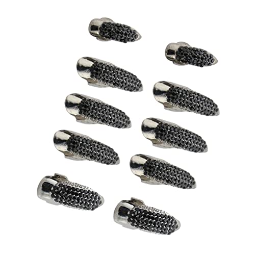 TOVINANNA 10 Stück Teiliges Gothic Punk Krallenring mit Langen Fingernägeln für Cosplay Dekoration Schwarze Klauenringe in Verschiedenen mit Funkelnden Strasssteinen von TOVINANNA