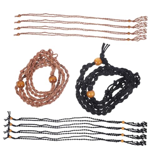 TOVINANNA 10 Stück Teiliges Verstellbare Netzanhänger Halsketten Wachsseil Leerer Natursteinhalter für DIY Schmuck Handgefertigte Langlebige und Stilvolle Schmuckzubehör für Damen und von TOVINANNA