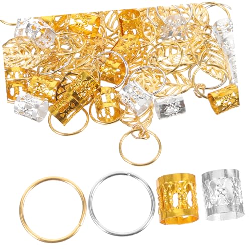 TOVINANNA 100 Haarmanschetten Metall-dreadlocks Stylische Haarschläuche Für Frauen Und Männer Perfekt Zum Flechten Und Für Dekorative Frisuren von TOVINANNA