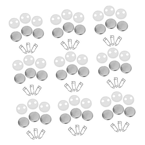 TOVINANNA 100 Sätze Blanko Button Badge DIY Bastel Abzeichen Zubehör Langlebiger mit Transparenter Hochglanzfolie für Kleidung Schuhe Jacken Pants von TOVINANNA