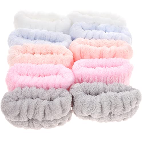 TOVINANNA 10stücke Gesichtswäsche Armband Aus Fleece Wasserabsorbierend Und Elastisch Für Gesichtswaschung Und Make-up Praktisch Für Sport Und Hausarbeit von TOVINANNA