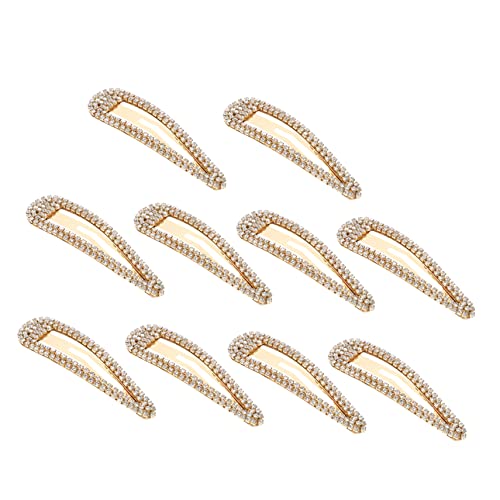 TOVINANNA 10st Haarspange Mit Strass Haarklammern Clip Große Haarspangen Haarschleifen Für Mädchen Perlenhaarspangen Für Frauen Stift Netz Braut Haarspangen Band Funkeln Golden Zinklegierung von TOVINANNA