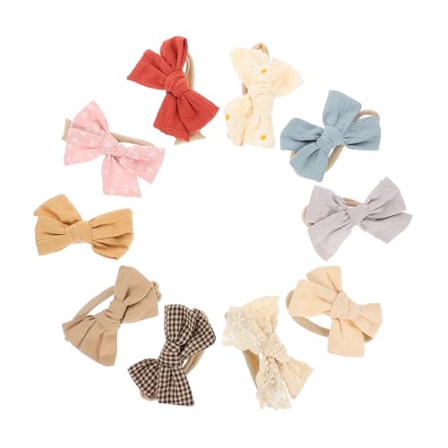 TOVINANNA 10stücke Mädchen Haarbänder Mit Schleifen Baumwolle Für Neugeborene Und Kleinkinder Weiche Und Elastische Kopfbedeckungen Süße Haaraccessoires Für Besondere Anlässe von TOVINANNA