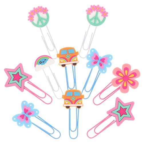 TOVINANNA 10stücke Cartoon Büroklammern Vintage Hippy Lesezeichen Handgefertigte Und Robuste Papierclips Organizer Für Büro Und Schule Praktisches Für Junge Mädchen Und von TOVINANNA
