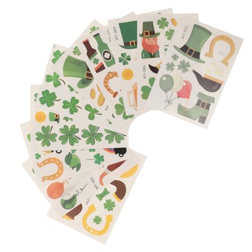 TOVINANNA 10stücke Patrick-kleeblatt-gesichtsaufkleber Patrick-dekoration Für Junge Mädchen Selbstklebende Aufkleber Für St Day Für Irische Festivals von TOVINANNA