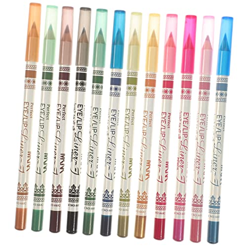 TOVINANNA 12 Stk Lidschattenstift glitter eyeliner wasserfester lidschatten stift Augenbrauenstift Wasserfester Eyeliner-Stift für die Wasserlinie Bleistift-Lidschatten Mousse Klebestift von TOVINANNA