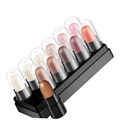 TOVINANNA 12 Stück 12 Shadow Box Lidschattenstift Textmarker Stift Lidschattenstifte Augenaufheller Stick Augen Make Up Tools Augen Highlighter Mädchen Make Up Zubehör Lidschattenstift von TOVINANNA