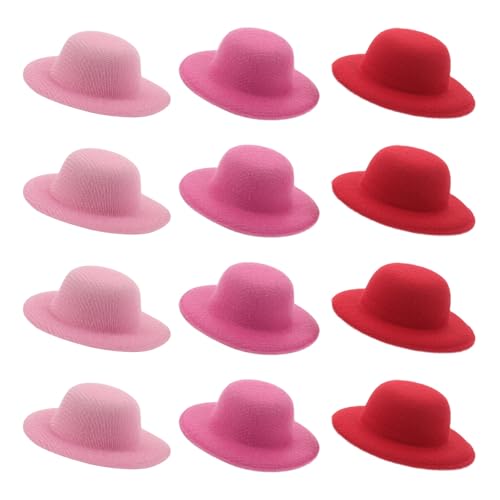 TOVINANNA 12 Stück Mini-cowboyhüte-haarspangen – Kunststoff-haarnadeln im Western-cowgirl-stil – Zylinder-haarspangen für Partys, Puppen-styling, Verkleidungszubehör zum Basteln, Partys, von TOVINANNA