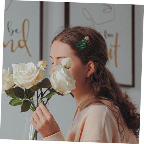 TOVINANNA 12 Stück Teiliges Kleine Haarspangen Weihnachten Handgestrickte Rote und Grüne Weihnachtsbaum Haarclips mit Sicherem Seitenpony Design Niedliche Haaraccessoires für Mädchen Frauen von TOVINANNA