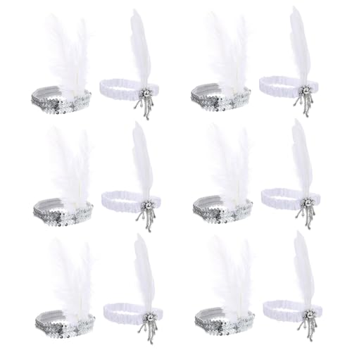 TOVINANNA 12stücke Pack Federn Stirnbänder Haarschmuck Party Kopfbedeckung Dekorative Kopfschmuck Für Tanzkostüm Hochzeit Accessoires von TOVINANNA
